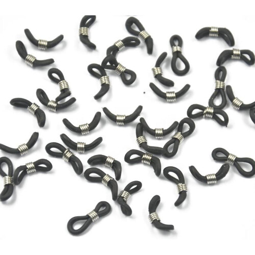 25Pcs Eyeglass String Ends Holders, Sunglasses Chain Strap Ends, Eyewear Rubber Loop Coil Ends Beaded