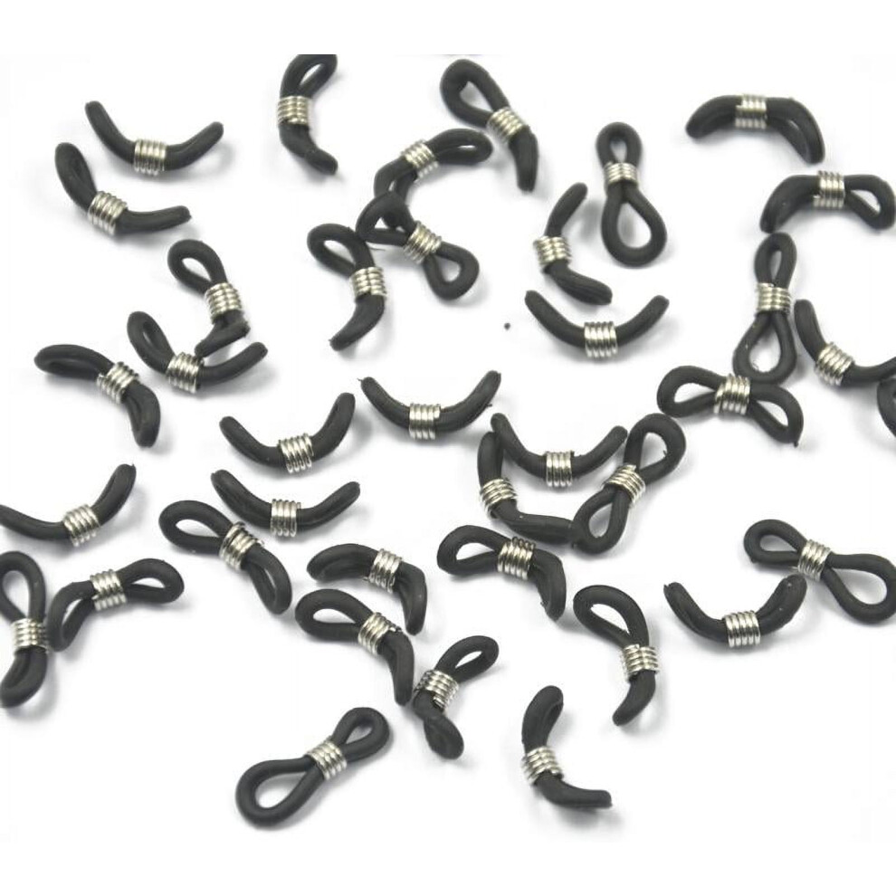 25Pcs Eyeglass String Ends Holders, Sunglasses Chain Strap Ends, Eyewear Rubber Loop Coil Ends Beaded