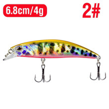Lot de 2 leurres de pêche artificiels Bass Swimbaits avec yeux 3D, résistants au lancer, 6,8 cm/4 g, en plastique.