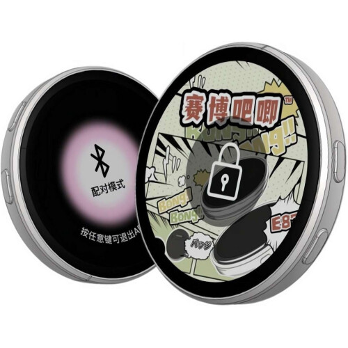 Broche digital com tela sensível ao toque HD de 1,7 polegadas, estilo anime.