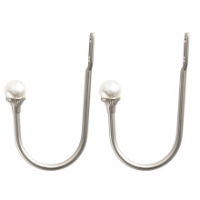 2Pcs Pearl Beads Ushape Curtain Hooks Holdback Curtain Accessories Hat Tieback Hangers Strap Brush Holder Hook