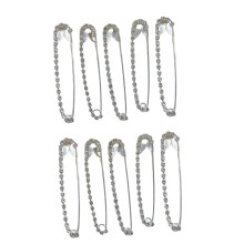 Bioráin Sábháilteachta Rhinestone – Airgead & Ór, Pacáiste 10