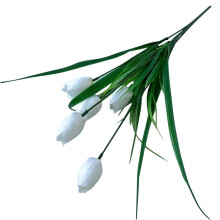Tulipes artificielles réalistes, fausses tulipes blanches pour décoration intérieure, mariage, couronne, remplissage de vase – 1 pièce