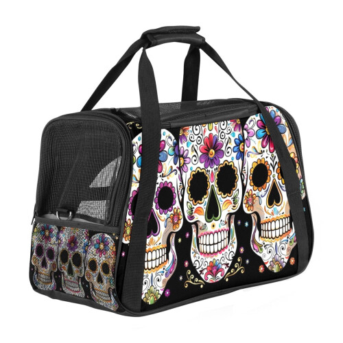 Φορητή τσάντα μεταφοράς σκύλων Sugar Skull Mexico για μικρά κατοικίδια