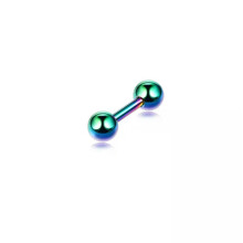 Screw Ball Back Piercing Stud Stainless Steel Balls Ear Stud Barbell Earrings-multicolor 1.2*6*3