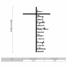 Metal Cross Wall Art Black 20 inch Christian Decor