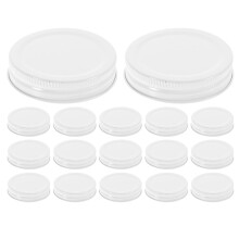 White Leakproof Tinplate Lids for Wide Mouth Canning Jars, 20-Pack, and Easy to Use