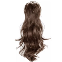 Synthetische, gewellte Pferdeschwanz-Verlängerung, kurze lockige Haarverlängerung mit Haarspange für Damen, hitzebeständige Haarspange, Kunsthaar