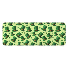 Köksmatta med topphattar, St. Patrick's Day-motiv, 43 x 113 cm, halkfri tvättbar matta, dekorativ för kök, diskho och tvättstuga