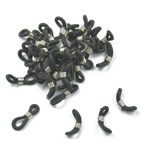 25Pcs Eyeglass String Ends Holders, Sunglasses Chain Strap Ends, Eyewear Rubber Loop Coil Ends Beaded 1