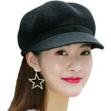 Dames stro pet in newsboy-stijl met ademend mesh zonnehoed