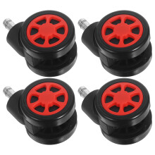 4-Pack Replacement Plastic Casters for Office Desk Chairs, Quiet Roller Wheels for Smooth Mobility