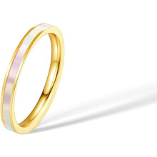 2mm Mother of Pearl Inlay Titanium Wedding Band Ring Women Gold Silver Shell Stackable Engagement Anniversary Bands Waterproof