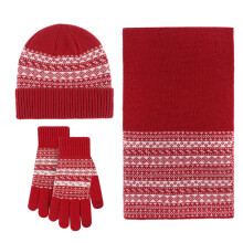 Ensemble écharpe en grosse maille pour femme, bonnet et gants tactiles