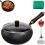 Uncoated Cast Iron Wok Round Bottom with Lid 1