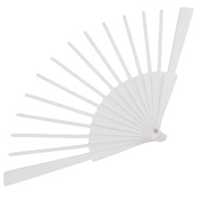 White plastic hand fan frame slats foldable 1 set