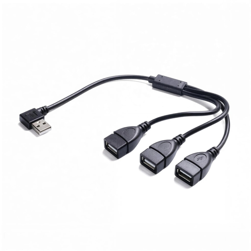Usb Y Splitter Adapter Angled Connector 3-Port 974856899401