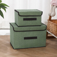 Foldable Fabric Storage Boxes with Lids & Handles – Compatible with Home, Office, Car – For Clothes, Bedding, Toys, Docs