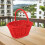 Versatile Red Rattan Storage Basket with Handle for Picnic and Fruit Organizer 3