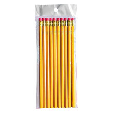 10Pc Pencil Office Writing with Erasers Pencil Write Continuously 10 Hb Pencils with Yellow Hex Bar