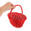 Versatile Red Rattan Storage Basket with Handle for Picnic and Fruit Organizer 4