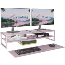 Doppelmonitorständer aus Metall mit Mauspad, 32 x 10 Zoll