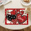 Set of 4 Rectangular Printed Placemats with Botanical Pattern for Dining Table Decor and Kitchen Use Washable Fabric 2
