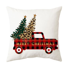 Almofadas decorativas de Natal para sofá, com estampa de árvore de Natal e caminhão, ideais para decoração de interiores, sala de estar e