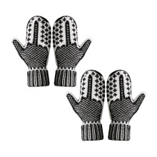 Moufles en maille Naughty List pour femmes, noires, 2 paires