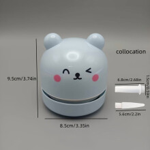 Mini aspirateur de bureau panda, alimenté par piles (2 AA)