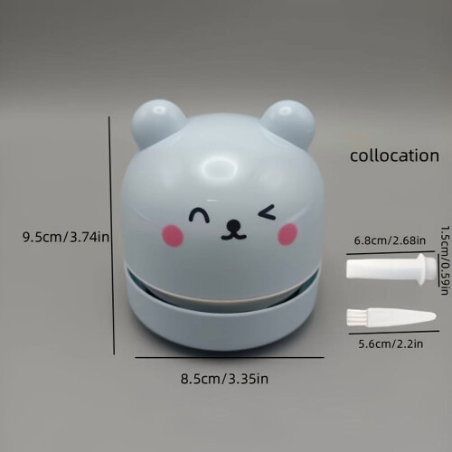 Mini aspirateur de bureau panda, alimenté par piles (2 AA)