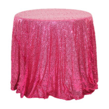 Nappe ronde à paillettes 47x47 pouces - Nappe décorative brillante aux couleurs assorties pour mariages et fêtes (rose vif)