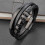 Schwarzes Lederarmband mit Edelstahlverschluss 5