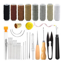 32-Piece Upholstery Repair Sewing Kit for Furniture, Sofa & Shoes – Includes Threads, Needles, Awl, Scissors, Thimble