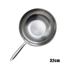 Stainless Steel Wok with Scallion Pattern 1 pcs