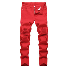 Boys Casual Jeans Elastic Waist Baggy Pants with Pocket Vintage Work Trousers Streetwear for Kids Outdoor Comfort,Z03 Watermelon Red,5-6 Years
