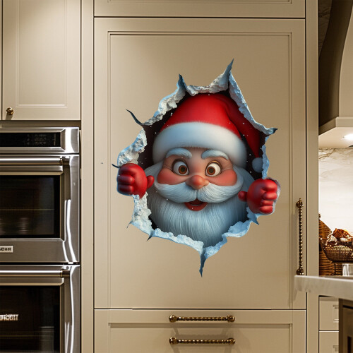 3D Kerstman muurstickers Kerstdecoratie 1 set