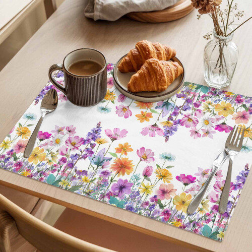 Platzsets mit Frühlingsblumenmuster, rutschfest, waschbar, 1er-Set 2