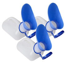 Set di 3 orinatoi antigoccia per uomo, flacone portatile di emergenza da 1000 ml – per auto, viaggi e letto – compatibile con i sistemi di