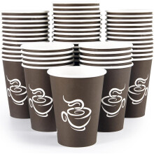 240-pack 12oz pappersmuggar, bruna engångsmuggar för varmt kaffe för fest, picknick, resor och evenemang