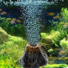 Acquario a forma di vulcano con pompa di ossigeno a bolle d'aria e pietra decorativa per acquario L8P7