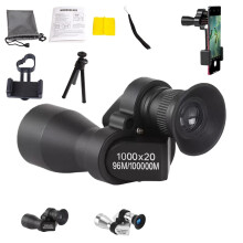Mini Pocket Binoculars 1000x20 with Smartphone Clip & Tripod – Compact High-Powered Telescope for Outdoors (Black), compatible with smartphones
