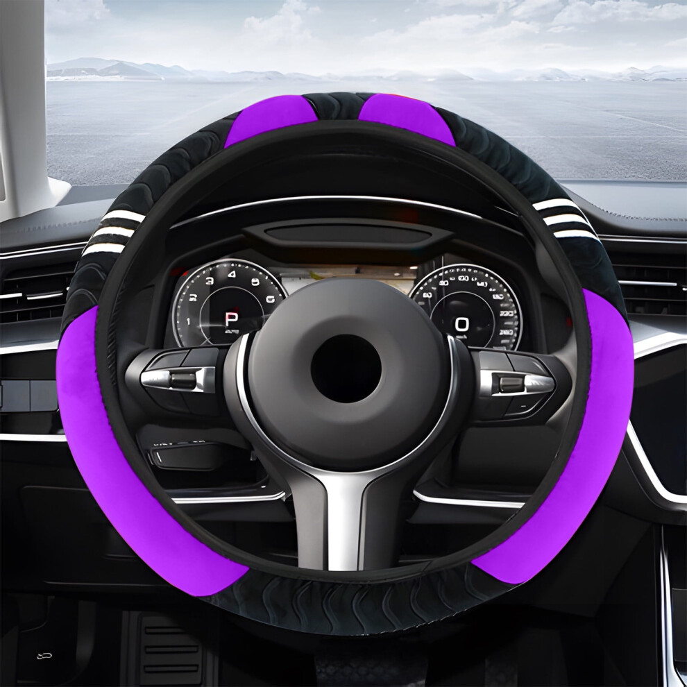 Car Steering Wheel Cover Stretch Without Inner Steering Wheel Cover Universal Steering Wheel Cover, Purple 9083649387856
