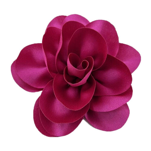 Broche francés negro con forma de flor, 14 cm.