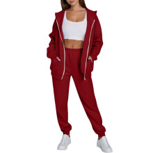 Women's 2-Piece Fleece Sweatsuit Set - Zip-Up Hoodie & Joggers, Cozy Lounge & Athletic Track Suits