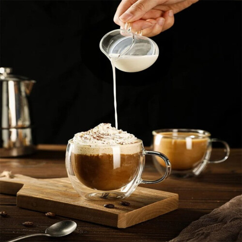 Kaffeeglas, doppelwandig, 250 ml, mit Henkel 2