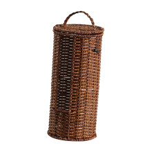 Porte-papier toilette avec couvercle, design compact en PE tissé