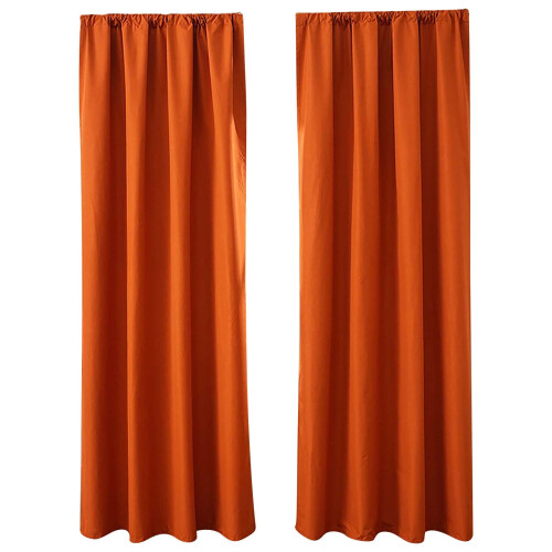 Cortinas térmicas blackout laranja ANMUYUM (2 peças, 87x54 polegadas) com ilhós – Isolamento acústico e térmico para janelas. 1
