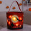 Sacola de Halloween com LED em formato de abóbora para doces ou travessuras, 23 x 24 cm (9 x 9,4 polegadas) 4