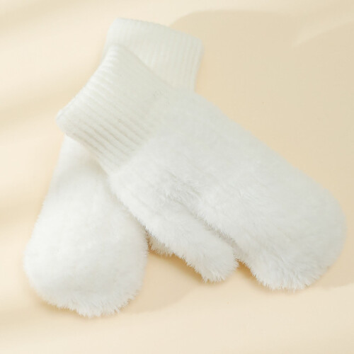 Unisex-Strickhandschuhe aus Wolle, winddicht, warm, dick gefüttert 2
